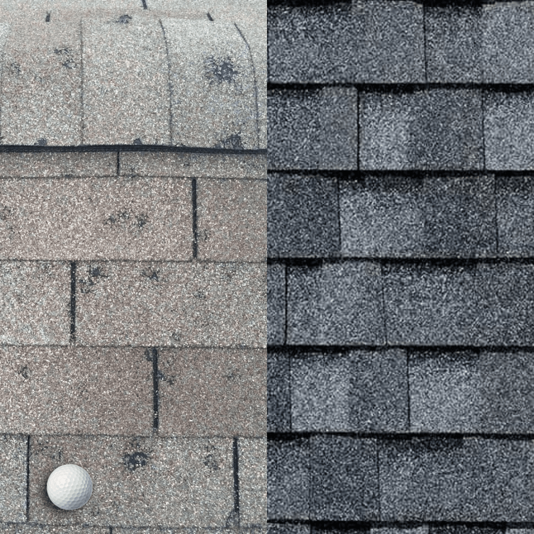 Storm Damaged Roof Replacement Before & After OKC