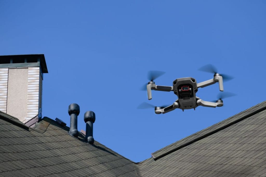 drone taking pictures of roof