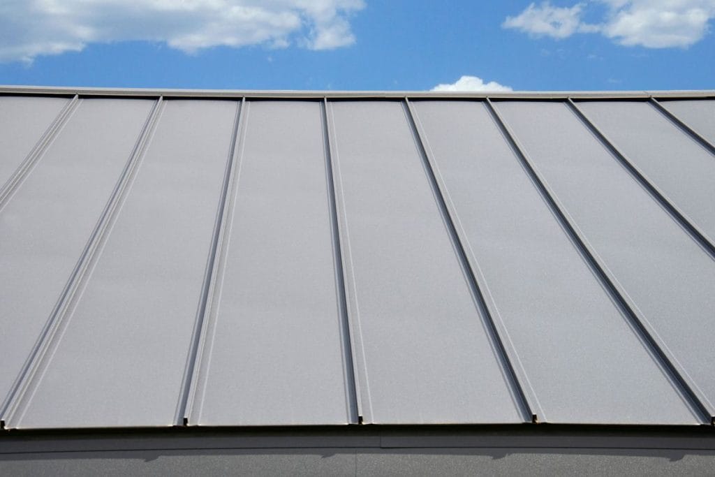 grey standing seam metallic roof